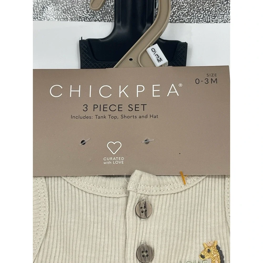 Chickpea Baby 3-pc EKO TEX Print Outfit Set‎  Size 0-3 Months Bag-4